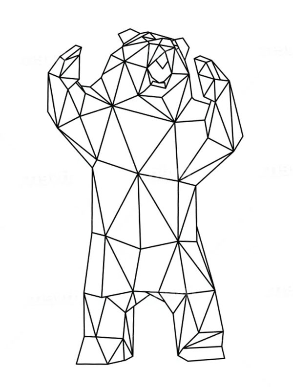 Urso geométrico Desenho para Colorir Urso geométrico Desenho para Colorir