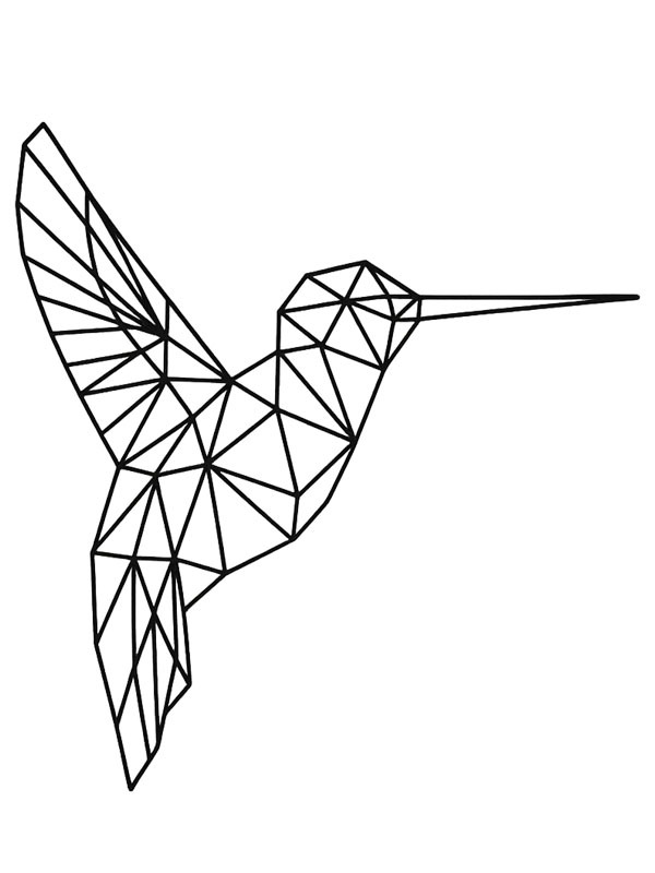Beija-flor geométrico Desenho para Colorir Beija-flor geométrico Desenho para Colorir
