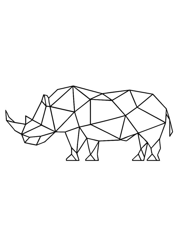 Rinoceronte geométrico Desenho para Colorir Rinoceronte geométrico Desenho para Colorir