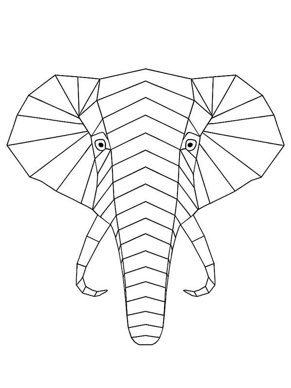 Elefante geométrico Desenho para Colorir Elefante geométrico Desenho para Colorir