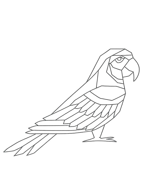 Papagaio Geométrico Desenho para Colorir Papagaio Geométrico Desenho para Colorir