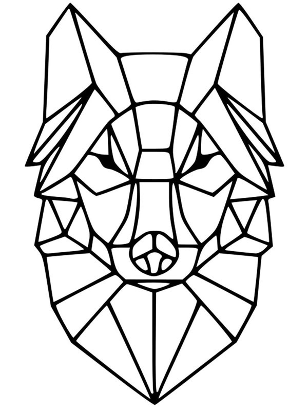 Lobo geométrico Desenho para Colorir Lobo geométrico Desenho para Colorir