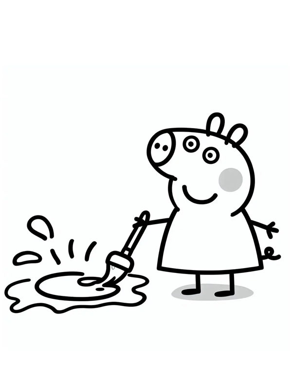 George Pig pintando Desenho para Colorir George Pig pintando Desenho para Colorir