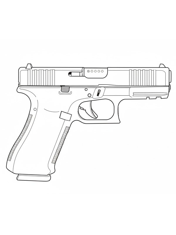 Pistola Glock 45 Desenho para Colorir Pistola Glock 45 Desenho para Colorir