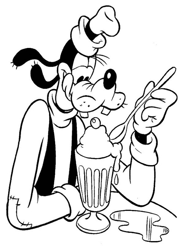 Pateta tomando sorvete Desenho para Colorir Pateta tomando sorvete Desenho para Colorir