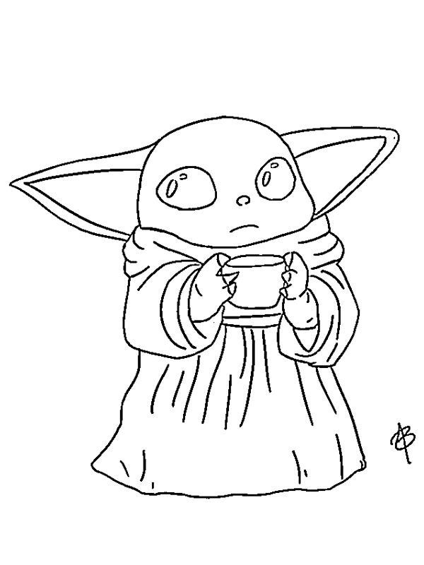 Grogu (Baby Yoda) Desenho para Colorir Grogu (Baby Yoda) Desenho para Colorir