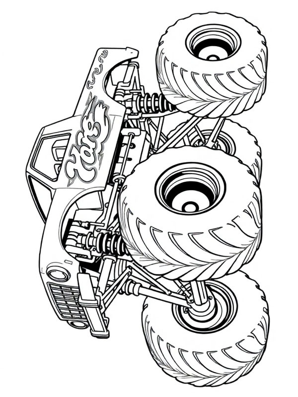 Caminhão monstro grande Desenho para Colorir Caminhão monstro grande Desenho para Colorir