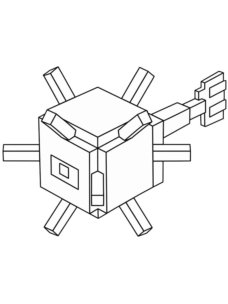 Guardian Minecraft Desenho para Colorir