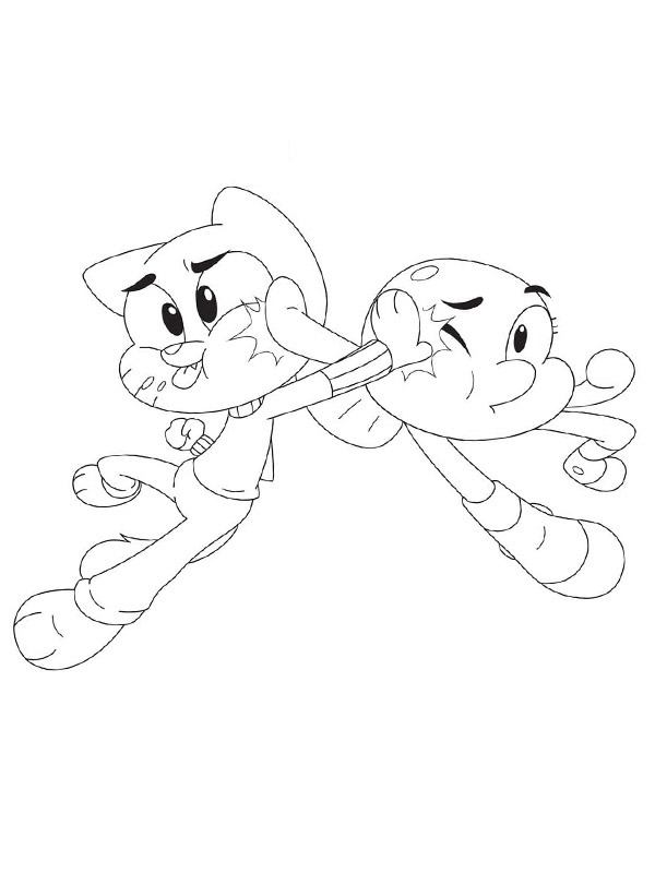 Gumball e Darwin Desenho para Colorir Gumball e Darwin Desenho para Colorir