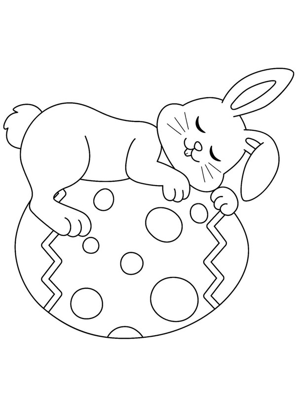 Coelhinho da Páscoa dormindo Desenho para Colorir Coelhinho da Páscoa dormindo Desenho para Colorir
