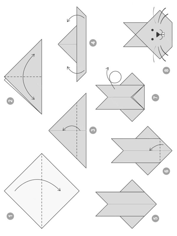 Dobradura de coelho Desenho para Colorir Dobradura de coelho Desenho para Colorir