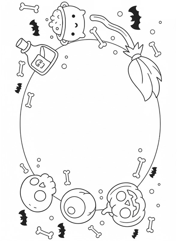 Fundo de Halloween Desenho para Colorir Fundo de Halloween Desenho para Colorir