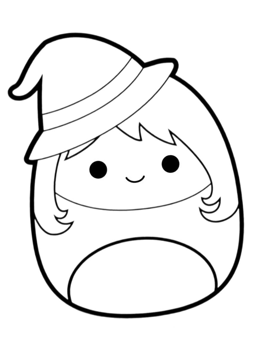 Squishmallows Bruxa Madeleine de Halloween Desenho para Colorir Squishmallows Bruxa Madeleine de Halloween Desenho para Colorir