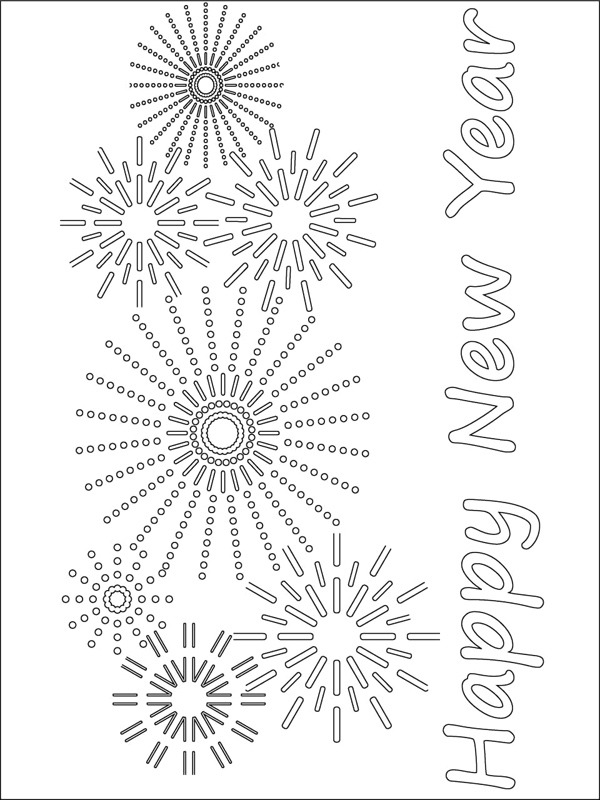 Feliz Ano Novo Desenho para Colorir Feliz Ano Novo Desenho para Colorir
