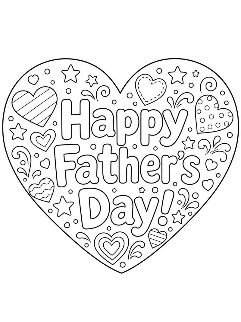 Feliz Dia dos Pais, Papai Desenho para Colorir