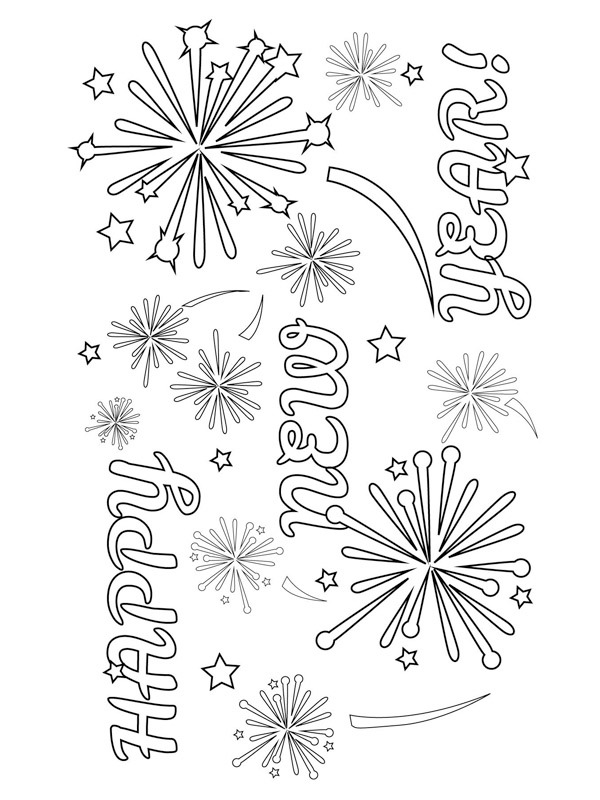 Feliz Ano-Novo Desenho para Colorir Feliz Ano-Novo Desenho para Colorir