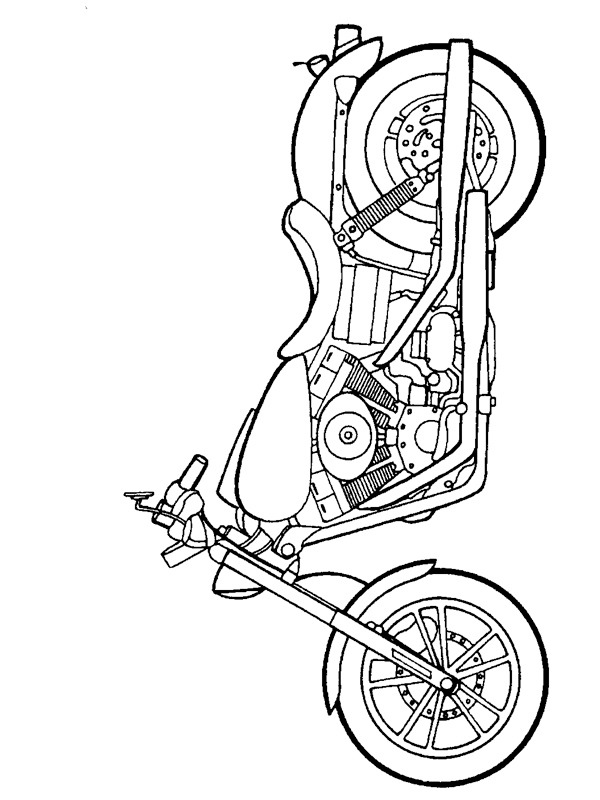 Harley Davidson Dyna Super Glide Desenho para Colorir Harley Davidson Dyna Super Glide Desenho para Colorir