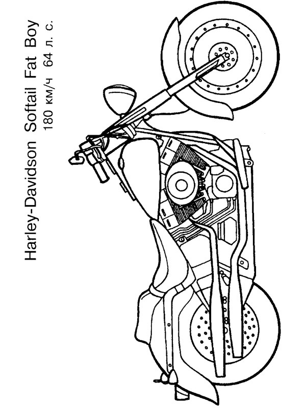 Harley Davidson Fat Boy Desenho para Colorir Harley Davidson Fat Boy Desenho para Colorir