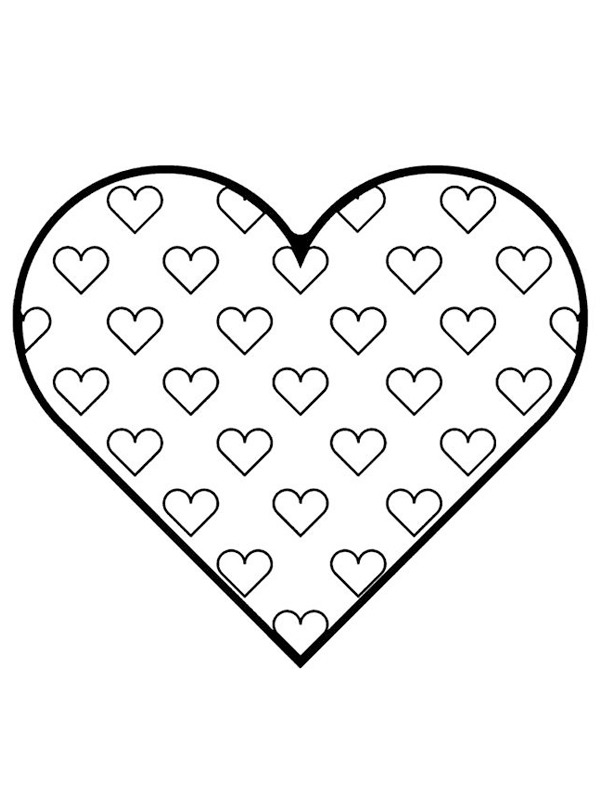 Coração com coraçõezinhos Desenho para Colorir Coração com coraçõezinhos Desenho para Colorir