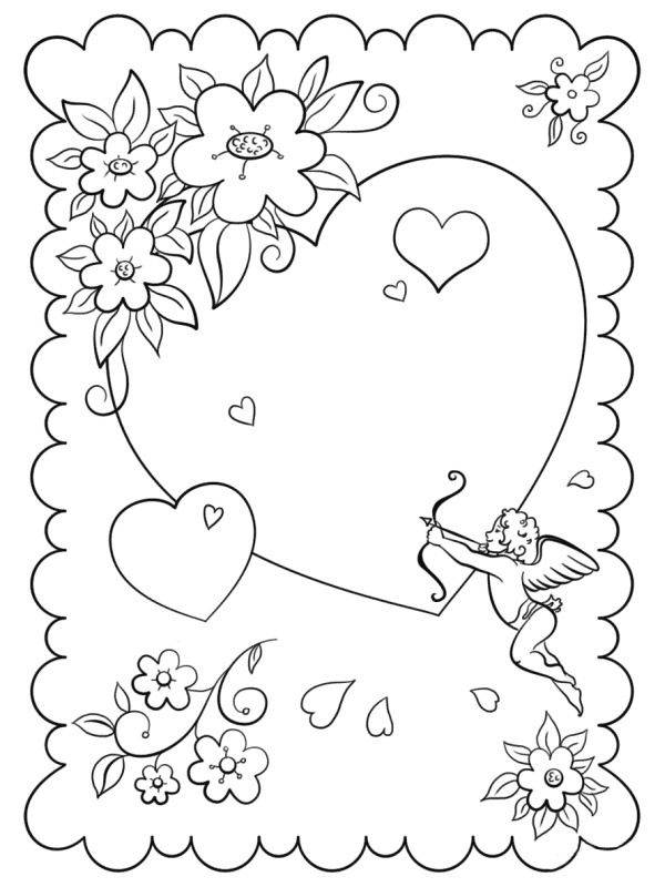 Corações e flores Desenho para Colorir Corações e flores Desenho para Colorir
