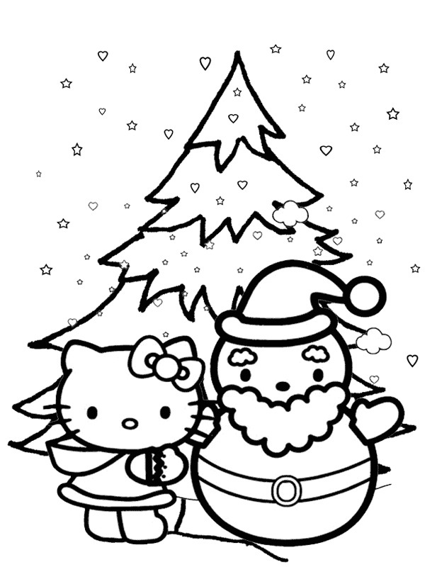 Hello Kitty na neve Desenho para Colorir Hello Kitty na neve Desenho para Colorir