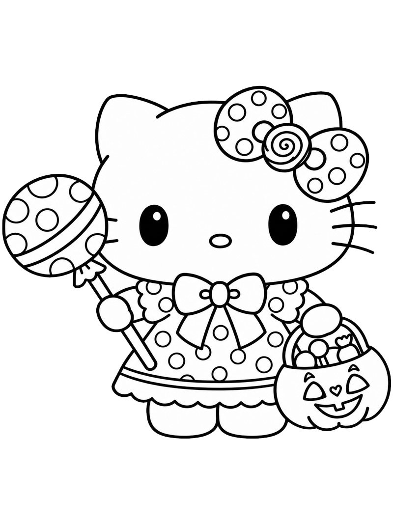 Hello Kitty: Doces ou travessuras Desenho para Colorir Hello Kitty: Doces ou travessuras Desenho para Colorir