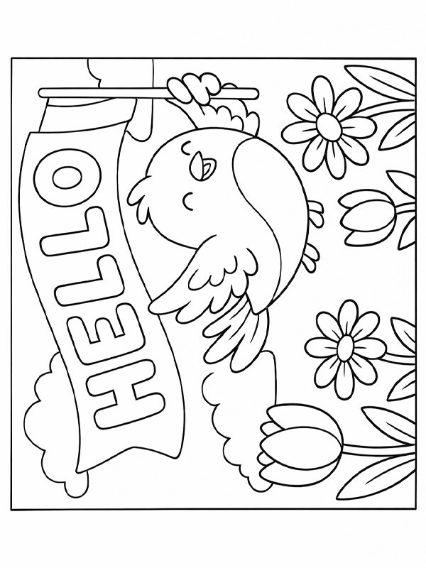Hello spring Desenho para Colorir