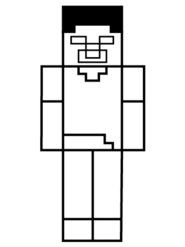 Herobrine do Minecraft Desenho para Colorir Herobrine do Minecraft Desenho para Colorir