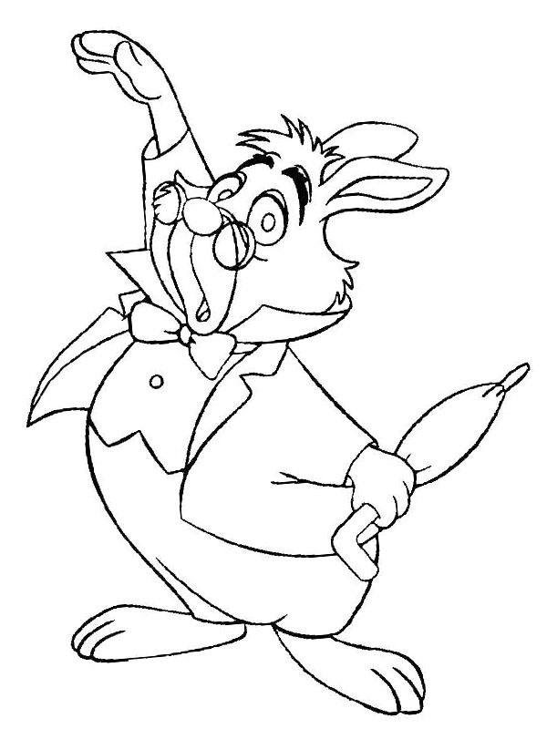 O Coelho Branco Desenho para Colorir O Coelho Branco Desenho para Colorir