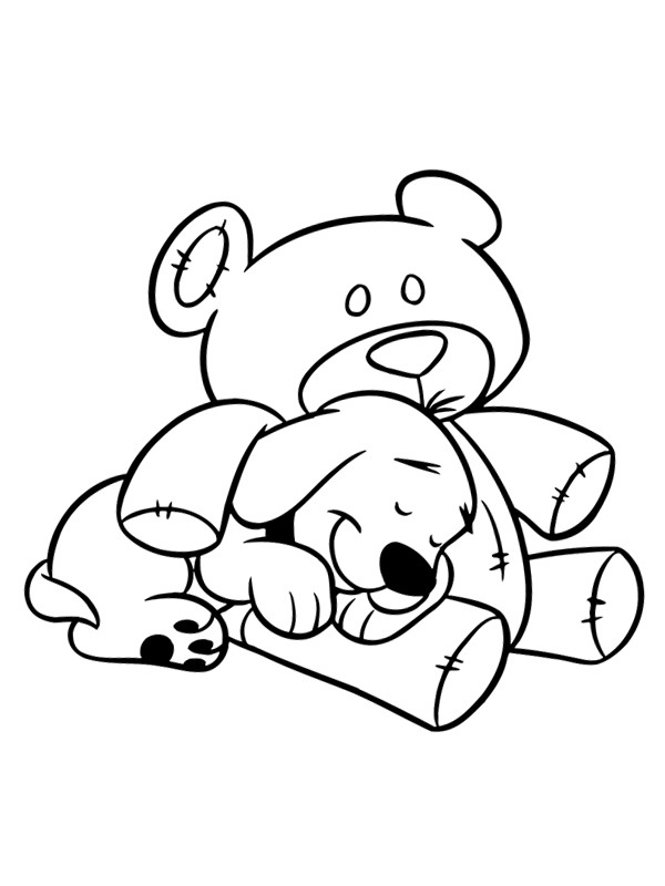 Cão e urso Desenho para Colorir Cão e urso Desenho para Colorir