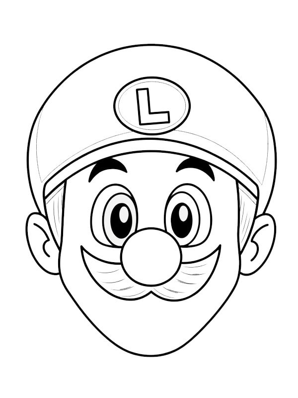 Cabeça do Luigi Desenho para Colorir Cabeça do Luigi Desenho para Colorir