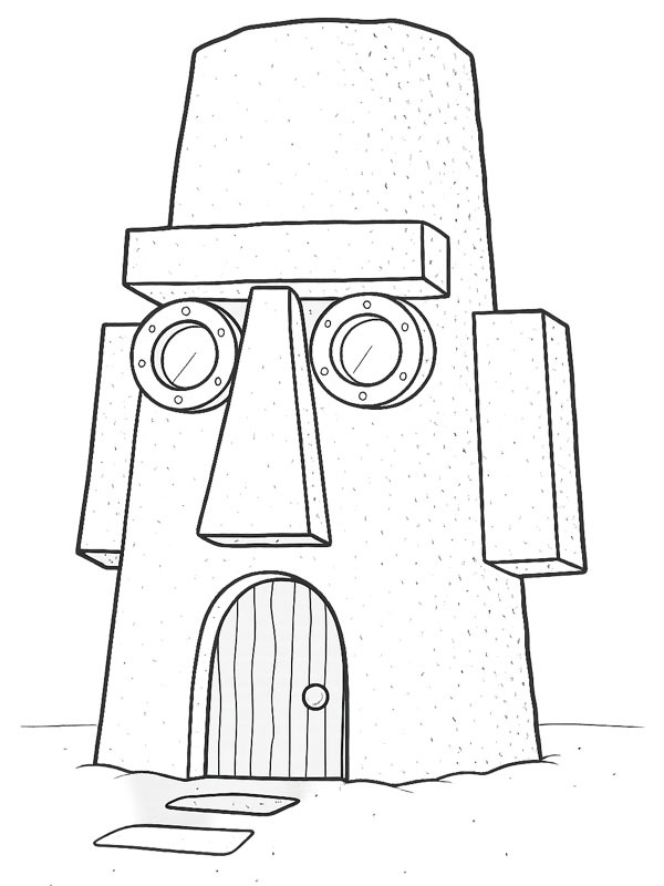 Casa do Lula Molusco Tentáculos Desenho para Colorir Casa do Lula Molusco Tentáculos Desenho para Colorir