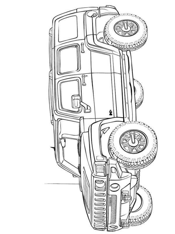 Hummer H3 Desenho para Colorir Hummer H3 Desenho para Colorir