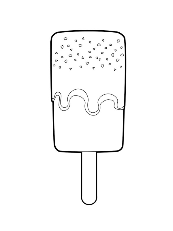 Picolé no palito Desenho para Colorir Picolé no palito Desenho para Colorir