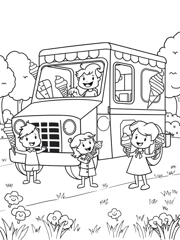 Caminhão de sorvete Desenho para Colorir Caminhão de sorvete Desenho para Colorir