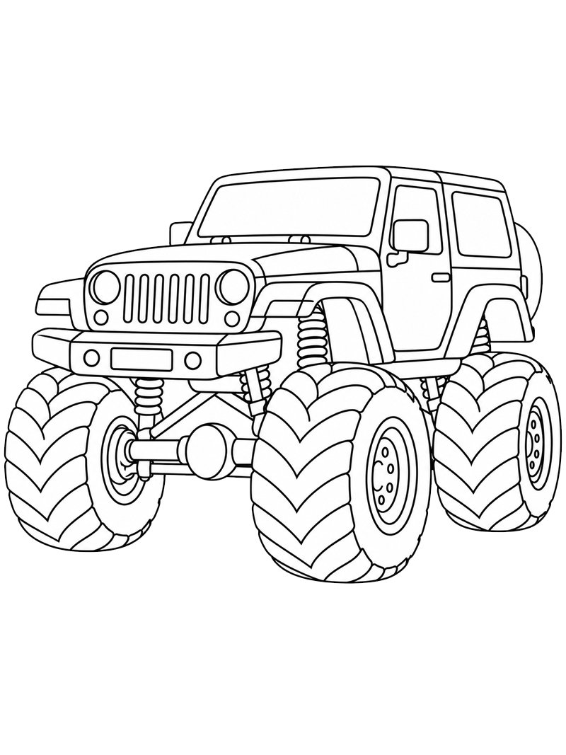 Monster truck Jeep Desenho para Colorir Monster truck Jeep Desenho para Colorir