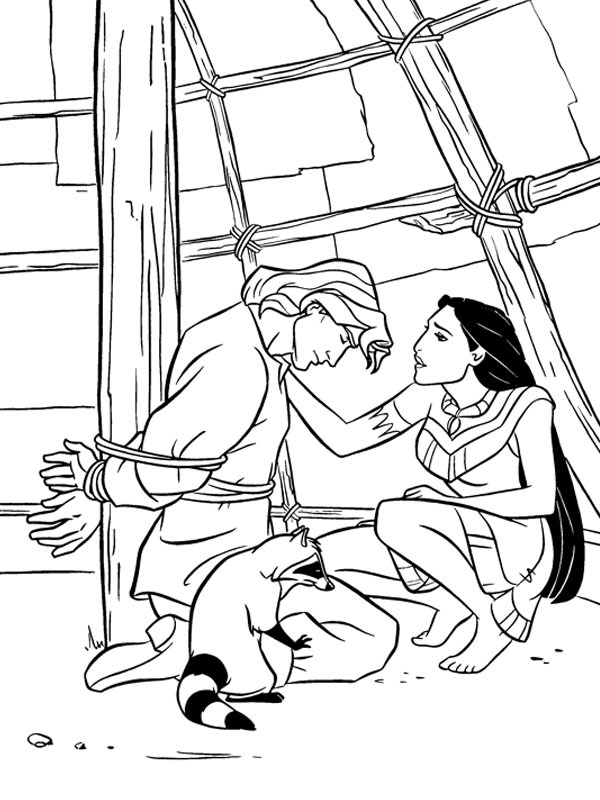 John Smith, Pocahontas e Meeko Desenho para Colorir John Smith, Pocahontas e Meeko Desenho para Colorir