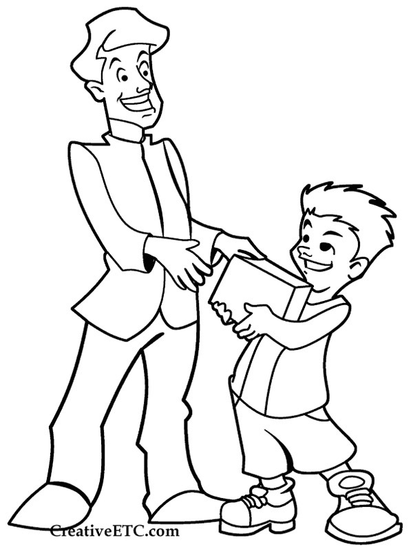 Presente de Dia dos Pais Desenho para Colorir Presente de Dia dos Pais Desenho para Colorir