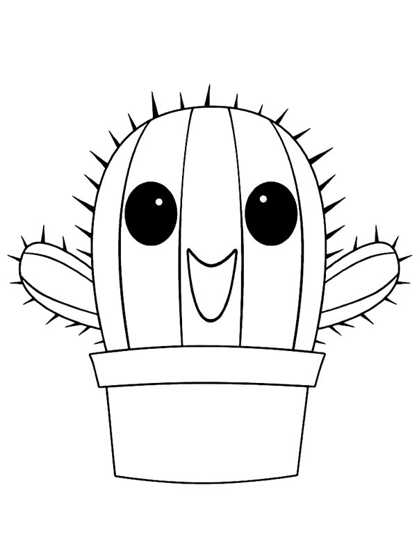Cacto kawaii Desenho para Colorir Cacto kawaii Desenho para Colorir
