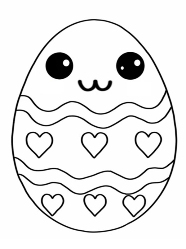 Ovo de páscoa Kawaii Desenho para Colorir Ovo de páscoa Kawaii Desenho para Colorir