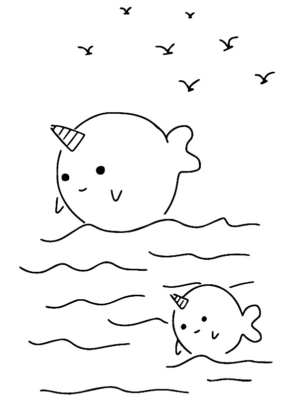 Baleia Kawaii Desenho para Colorir Baleia Kawaii Desenho para Colorir