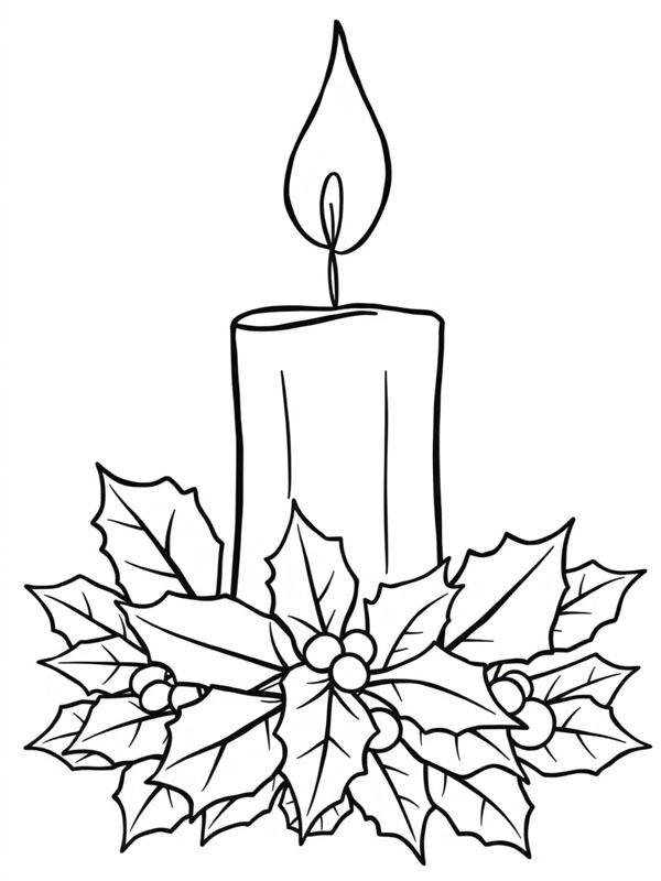Vela de Natal Desenho para Colorir Vela de Natal Desenho para Colorir