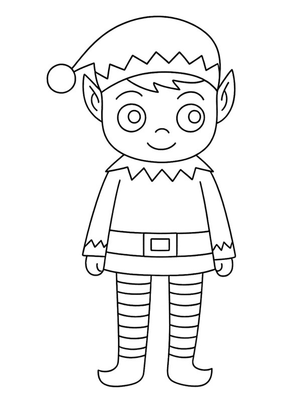 Elfo de Natal Desenho para Colorir Elfo de Natal Desenho para Colorir