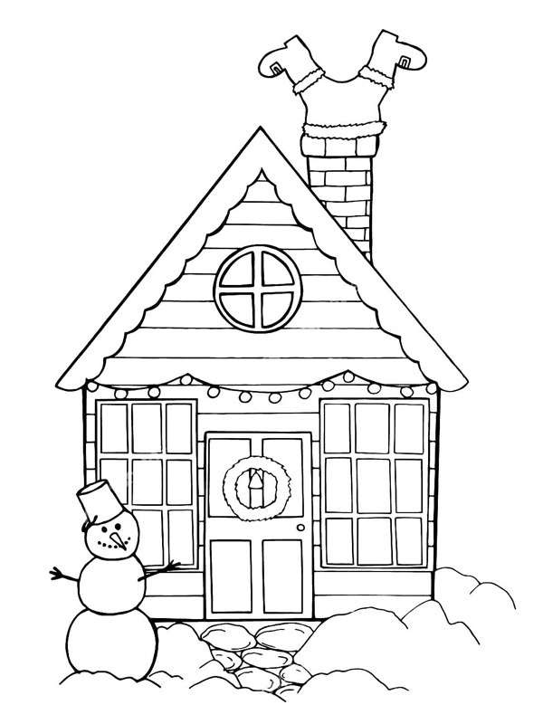 Casa de Natal Desenho para Colorir Casa de Natal Desenho para Colorir