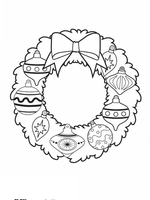 Guirlanda de Natal Desenho para Colorir Guirlanda de Natal Desenho para Colorir