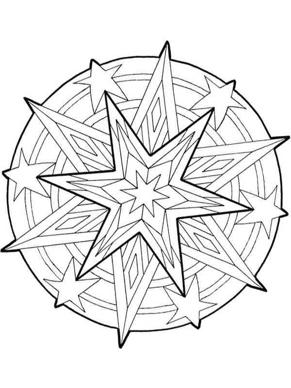 Mandala estrela de Natal Desenho para Colorir Mandala estrela de Natal Desenho para Colorir