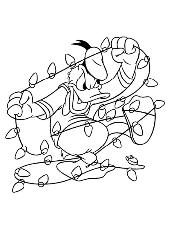 Decorações de Natal com o Pato Donald Desenho para Colorir Decorações de Natal com o Pato Donald Desenho para Colorir