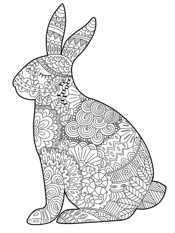Coelho para adultos Desenho para Colorir Coelho para adultos Desenho para Colorir