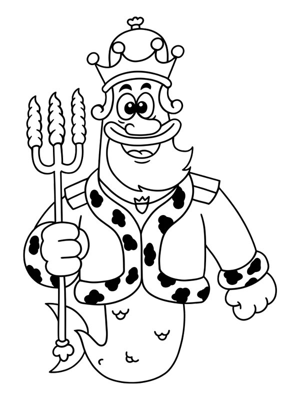 Rei Netuno Desenho para Colorir