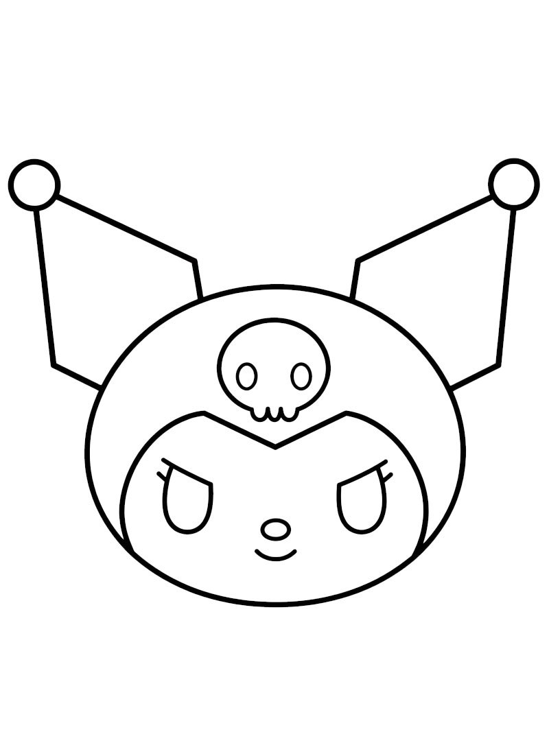 Rosto da Kuromi Desenho para Colorir